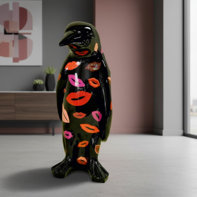 Projekt Luksusowa rzeźba figurowa Praca fizyczna Pingwin Rzeźby zwierząt Figurki XXL 67cm