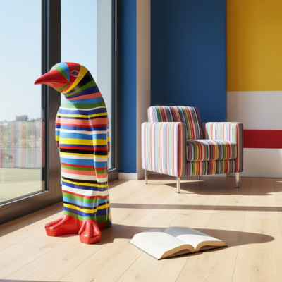 XXL Projektant Figura Praca fizyczna Figury malowane Rzeźba Rzeźby Statua Pingwin