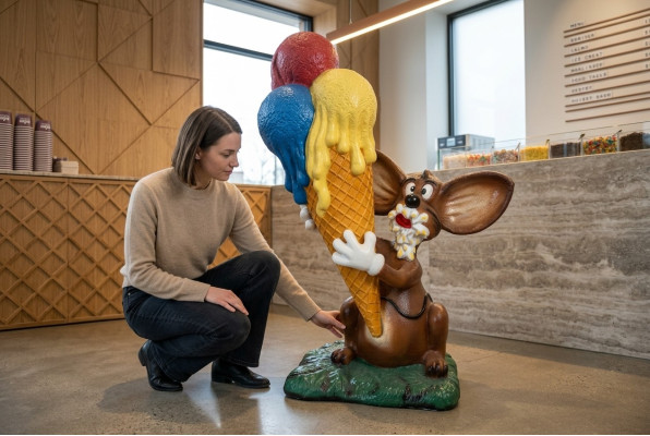 Projekt Mysz z Lody Postać Statua Rzeźba Figurki Rzeźby Dekoracja Lodziarnia