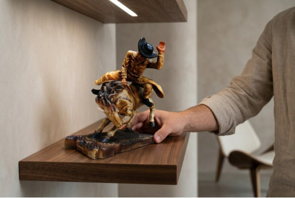 Projekt kowbojskiego rodeo koń rysunek statua rzeźba figurki rzeźby dekoracje 5641