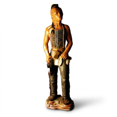 Figurka Indian USA Dzikiego Zachodu Statua Rzeźba Figurki Rzeźby Dekoracja Nowość