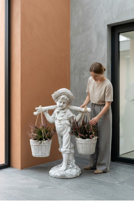 Figura Biała doniczka dekoracja doniczkowa figura doniczki ogrodowe