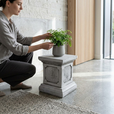 Dekoracja Kolumny Kolumny Kamienne Antyk Styl Roman Biały Decor Stojak Cokół