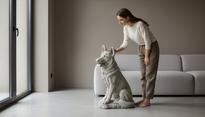 Dekoracja ogrodowa Owczarek niemiecki Patio Kamienne figurki