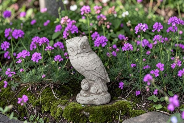 Dekoracja ogrodowa Sowa Patio Kamień Natura Figurki Figurka Dekoracyjna statua