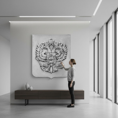 Relief Ściana Zdjęcie Zdjęcia Rosja Rosja Herb Głowa Orła Antyk