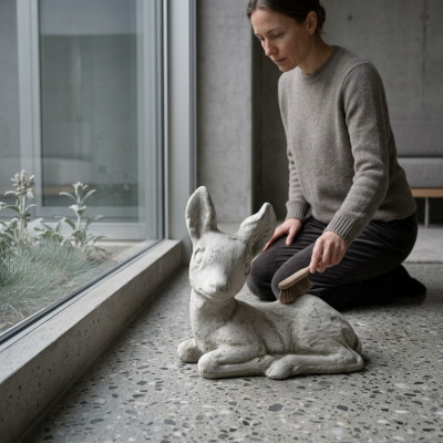 Dekoracja ogrodowa Bambi taras kamienne figurki rysunek dekoracyjny posąg