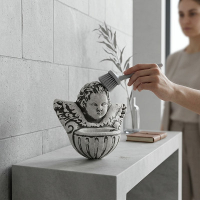 Grób Anioł Krzyż Dekoracja grobu Dekoracja grobu Kamienna statua dekoracyjna