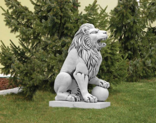 Szlachetny Rycerz Lew Rysunek Statua Rzeźba Figury Rzeźby Ogród