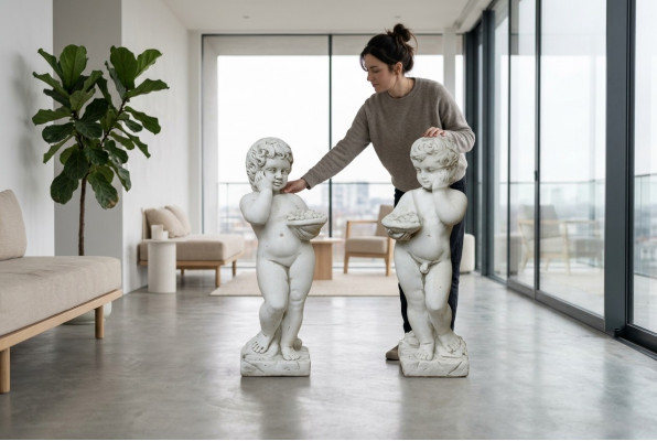 Chłopiec 72cm Rysunek Statua Figurki Rzeźba Posągi Dekoracja ogrodowa