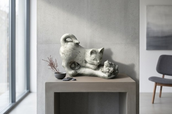 Dekoracja ogrodowa Figurka Kota Rzeźba Figury Białe Rzeźby Design