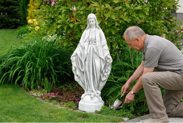 Matka Jezus Maryja Statua Nagrobek Rzeźba Święta Figura Dekoracja ogrodu