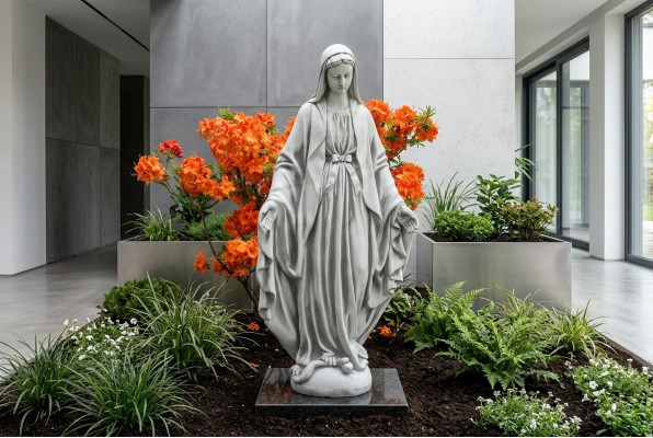 Matka Jezus Maryja Statua Nagrobek Rzeźba Święta Figura Dekoracja ogrodu 100cm