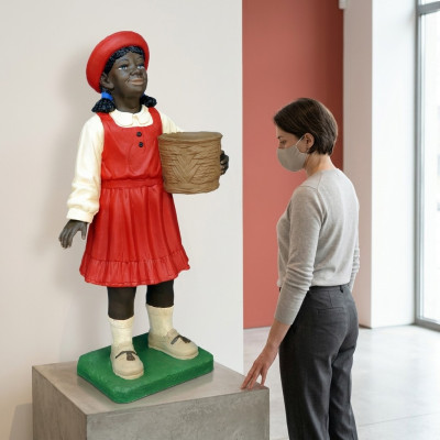 Projekt czarne dziecko dziewczyna figurka statua rzeźba figurki rzeźby dekoracja 7061