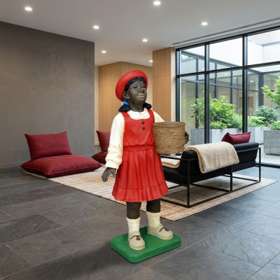 Projekt czarne dziecko dziewczyna figurka statua rzeźba figurki rzeźby dekoracja 7061
