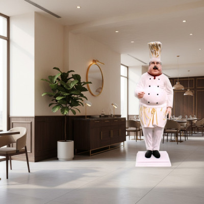 Szef kuchni restauracji Figurka Statua Rzeźba Figury Rzeźby Dekoracja Dekoracja 213cm