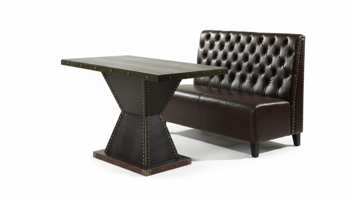Sofa Chesterfield Ławka Kanapa Brązowa Poczekalnia Salon Sofy biurowe