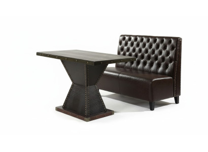 Sofa Chesterfield Ławka Kanapa Brązowa Poczekalnia Salon Sofy biurowe