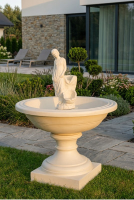 Fontanna ogrodowa Fontanna do stawu 136cm Kamienna fontanna Fontanna ogrodowa Fontaine Nowość