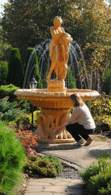 Fontanna ogrodowa Fontanna do stawu 155cm Kamienna fontanna Fontanna ogrodowa Fontaine Nowość