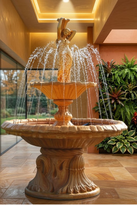 Fontanna ogrodowa Fontanna do stawu 215cm Kamienna fontanna Fontanna ogrodowa Fontaine Nowość