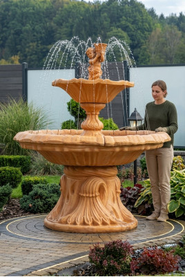 Fontanna ogrodowa Fontanna do stawu 190 cm Kamienna fontanna Fontanna ogrodowa Fontaine Nowość