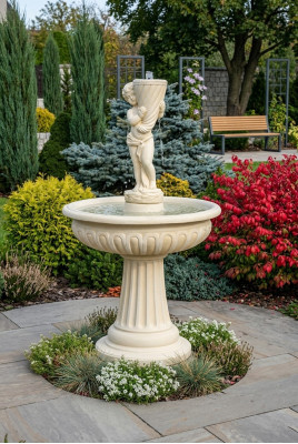 Fontanna ogrodowa Fontanna do stawu 159cm Kamienna fontanna Fontanna ogrodowa Fontaine Nowość