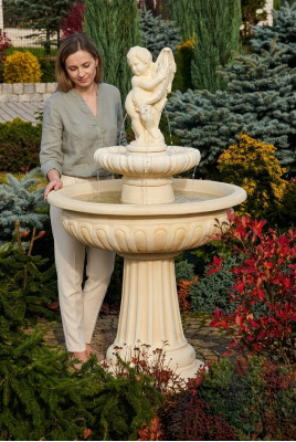 Fontanna Fontanna Żaba Fontanna Fontanna ogrodowa Fontaine 154cm Kamienna fontanna