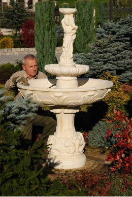 Fontanna ogrodowa Fontanna do stawu 165cm Kamienna fontanna Fontanna ogrodowa Fontaine Nowość