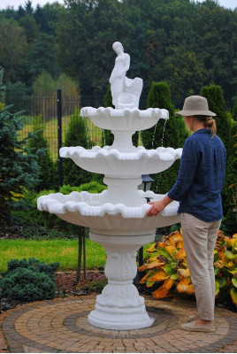 Fontanna ogrodowa Fontanna do stawu 217cm Kamienna fontanna Fontanna ogrodowa Fontaine Nowość