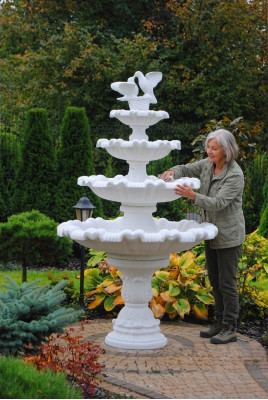 Fontanna ogrodowa Fontanna do stawu 213cm Kamienna fontanna Fontanna ogrodowa Fontaine Nowość