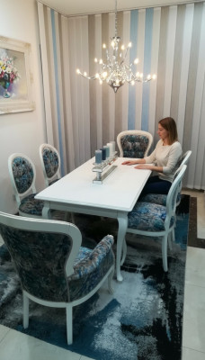 Stół obiadowy designerskie fotele Siedziba Krzesło Ustawić Tabela + 4 Krzesła Zestaw jadalnia
