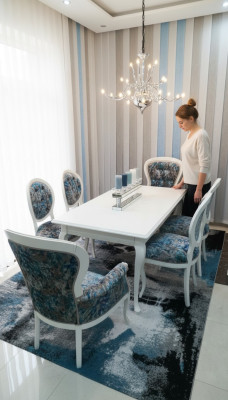Stół obiadowy designerskie fotele Siedziba Krzesło Ustawić Tabela + 6 zestawów Krzesła