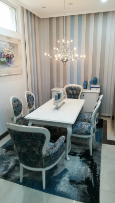 Stół obiadowy designerskie fotele Siedziba Krzesło Ustawić Tabela + 6 zestawów Krzesła