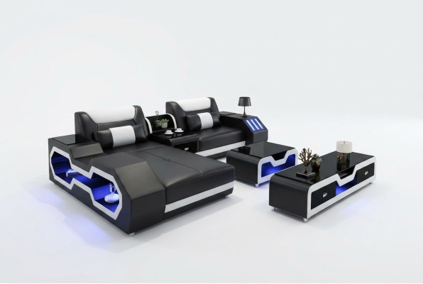 Szlachetna luksusowa kanapa Narożnikowa kanapa Żywy krajobraz Wielofunkcyjne kanapy sofa Lampka USB