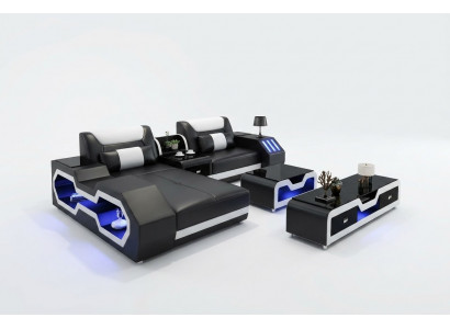 Szlachetna luksusowa kanapa Narożnikowa kanapa Żywy krajobraz Wielofunkcyjne kanapy sofa Lampka USB