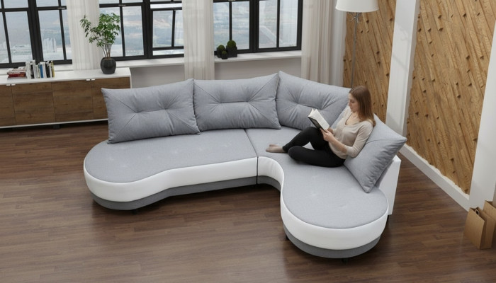 Tapicerowana sofa wypoczynkowa kanapa grupa wypoczynkowa pokój dzienny z poduszką sofa w kształcie litery L