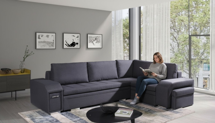 Tapicerowana sofa sofa wypoczynkowa kanapa grupa wypoczynkowa pokój dzienny z poduszką sofa do spania w kształcie litery L