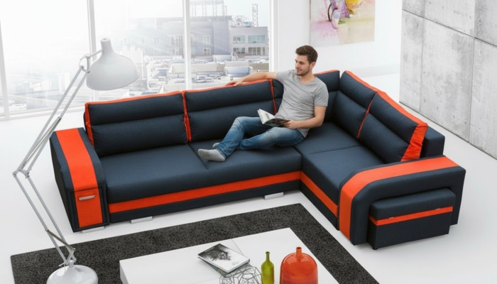 Narożnikowa kanapa Salon Sofa Kanapy Kanapa Ustawić L Kształt Materiału