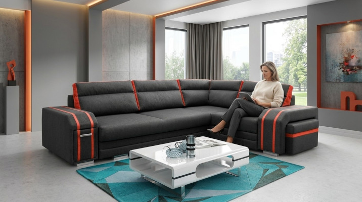 Sofa tapicerowana sofa wypoczynkowa kanapa grupa wypoczynkowa salon poduszka sofa Narożnikowa kanapa