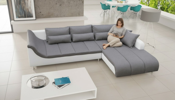 Sofa rozkładana Narożnik Sofa Kanapa Funkcja łóżka Podkładka Narożnik Funkcja spania Nowość Ustawić