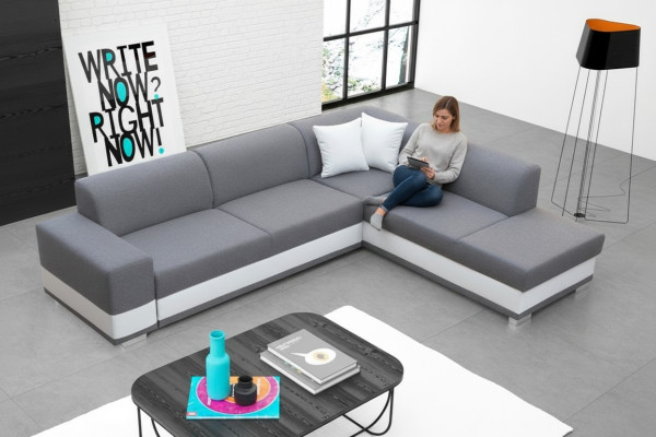 Tapicerowana sofa wypoczynkowa sofa grupowa kanapa salon z poduszką sofa w kształcie litery L