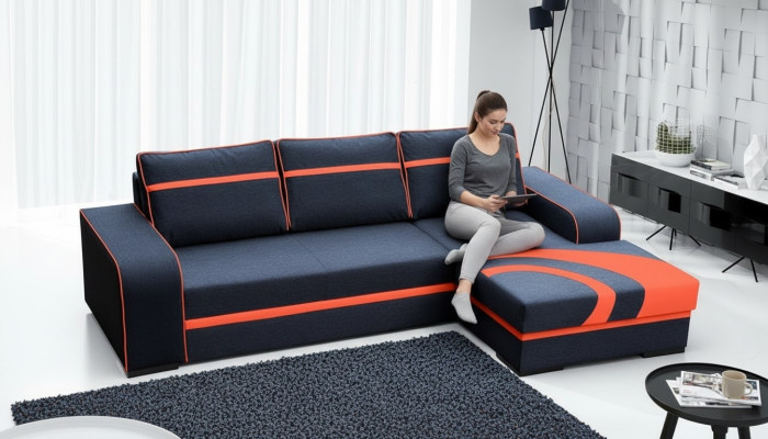 Sofa rozkładana Narożnikowa kanapa Kanapa z funkcją łóżka I tapicerka - Nowoczesne Ustawić z funkcją spania NOWOŚĆ