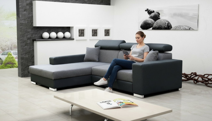 Sofa rozkładana Narożnik Sofa Funkcja łóżka Podkładka Narożnik Ustawić Sofy Funkcja spania