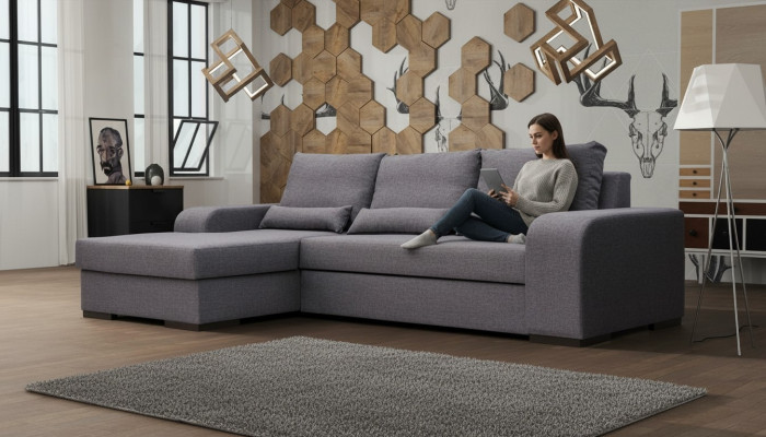 Sofa Sofa rozkładana Sofa z funkcją łóżka - Podstawa łóżka Narożnikowa kanapa Couch