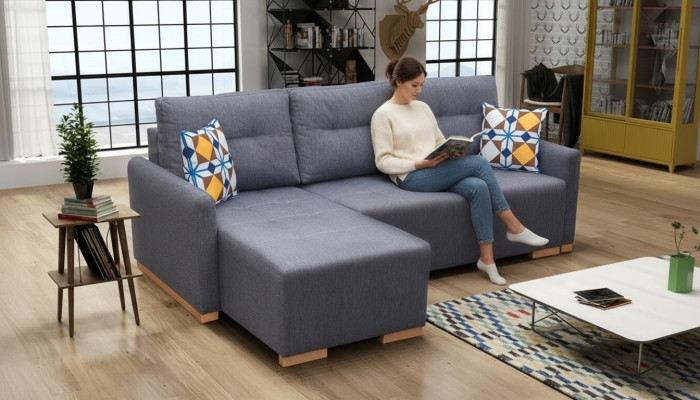 Sofa Designerska Sofa Rozkładana Sofa z funkcją łóżka - Podstawa łóżka Couch Narożnikowa kanapa