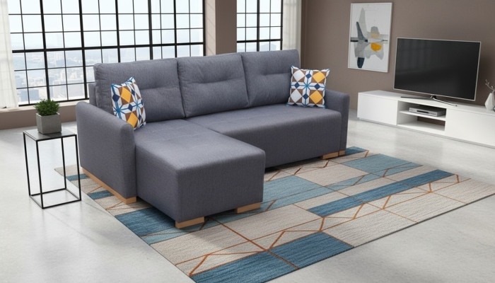 Sofa Designerska Sofa Rozkładana Sofa z funkcją łóżka - Podstawa łóżka Couch Narożnikowa kanapa