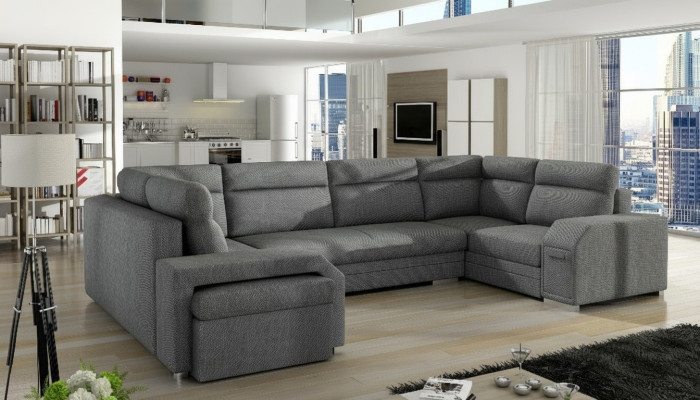XXL Żywy krajobraz Narożnikowa kanapa Sofa Kanapa Podkładka Ustawić Designer Kształt U Narożnik Nowość