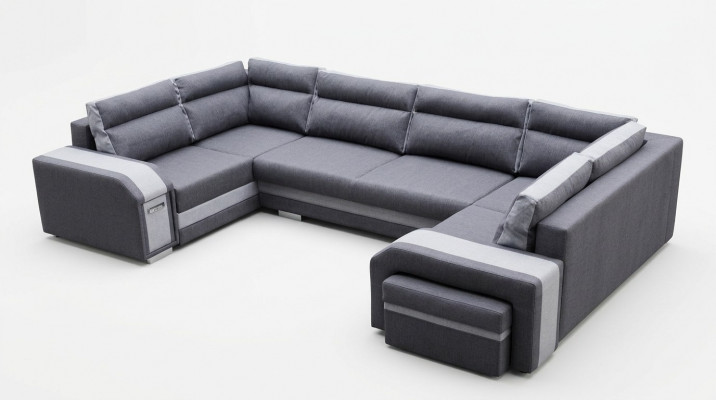 XXL Żywy krajobraz Narożnikowa kanapa Sofa Couch Podkładka Ustawić Narożnik Designer Kształt U Nowość