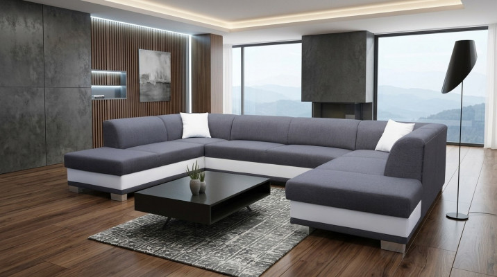 XXL Żywy krajobraz Narożnikowa kanapa Podkładka Ustawić Narożnik Designer Kształt U New Sofa